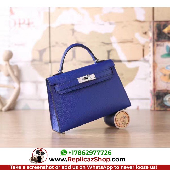 Hermes Electric Blue Epsom Kelly Mini II 20cm Lushentic AAAAA Grade Replica - Image 5