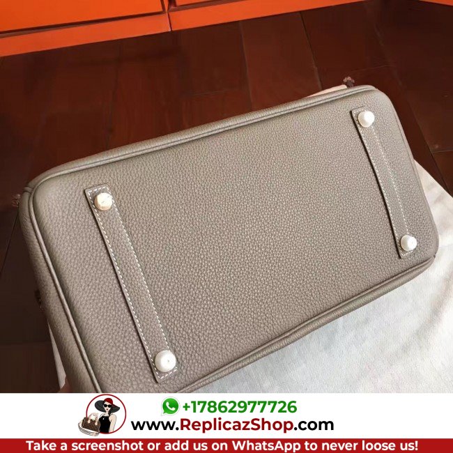 Hermes Etoupe Clemence Birkin 40cm Lushentic AAAAA Grade Replica - Image 3