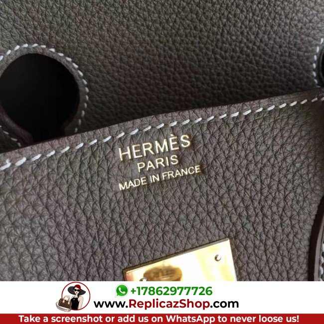 Hermes Etoupe Clemence Birkin 40cm Lushentic AAAAA Grade Replica - Image 5