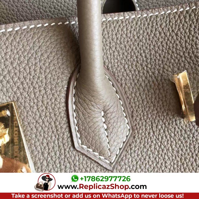 Hermes Etoupe Clemence Birkin 40cm Lushentic AAAAA Grade Replica - Image 9