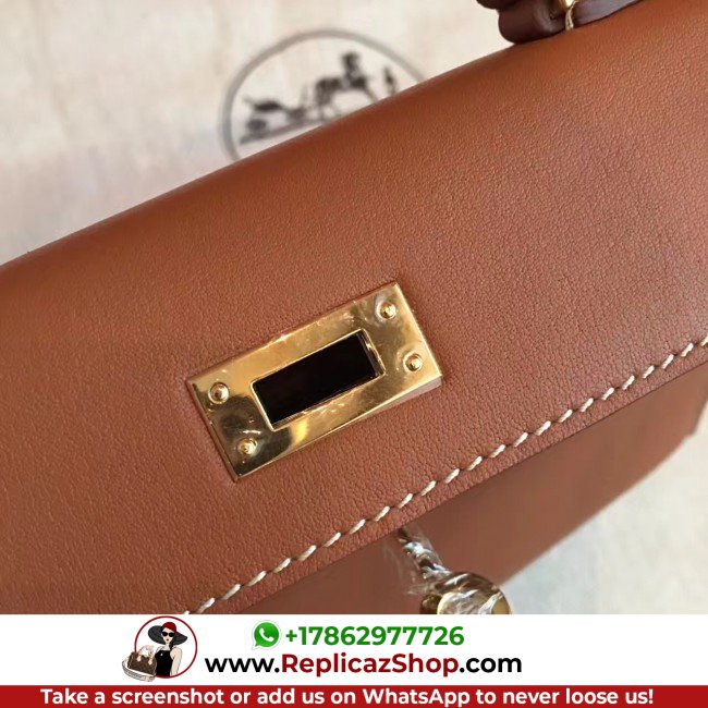Hermes Gold Swift Kelly Mini II 20cm Lushentic AAAAA Grade Replica - Image 3