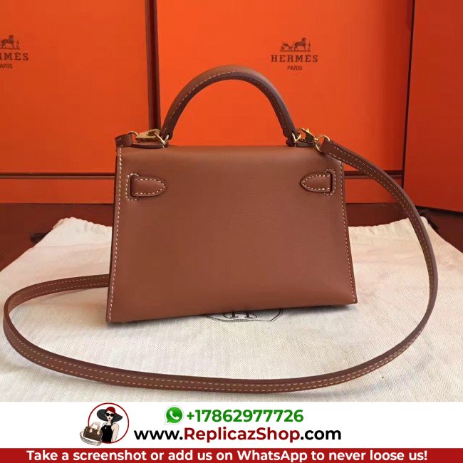 Hermes Gold Swift Kelly Mini II 20cm Lushentic AAAAA Grade Replica - Image 6