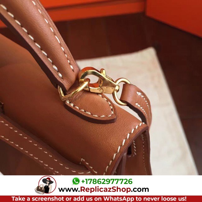 Hermes Gold Swift Kelly Mini II 20cm Lushentic AAAAA Grade Replica - Image 7