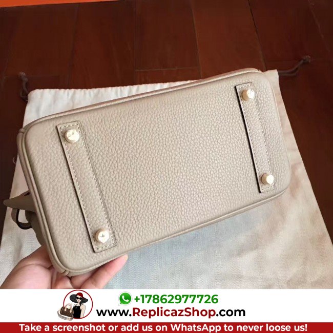 Hermes Grey Clemence Birkin 25cm Lushentic Grade Replica - Image 4