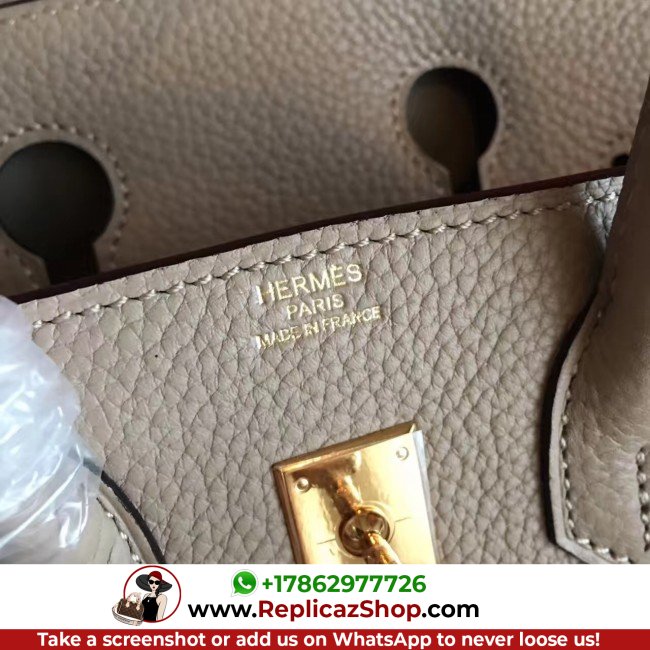 Hermes Grey Clemence Birkin 25cm Lushentic Grade Replica - Image 5