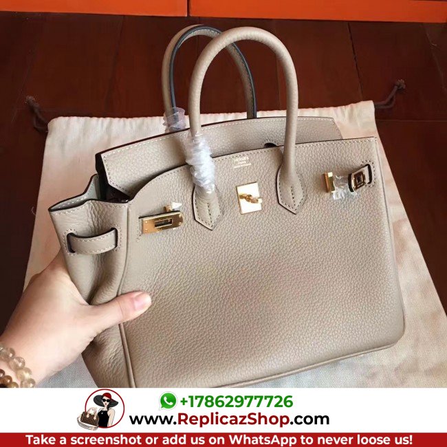 Hermes Grey Clemence Birkin 25cm Lushentic Grade Replica - Image 7