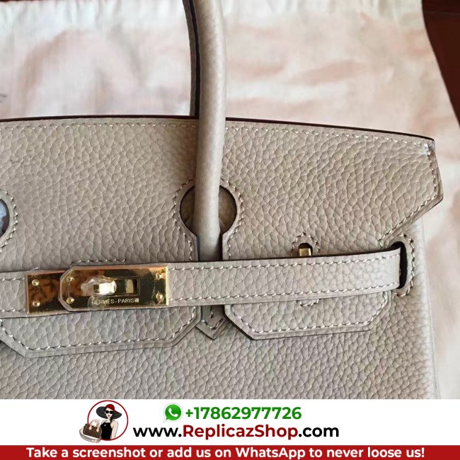 Hermes Grey Clemence Birkin 25cm Lushentic Grade Replica - Image 9