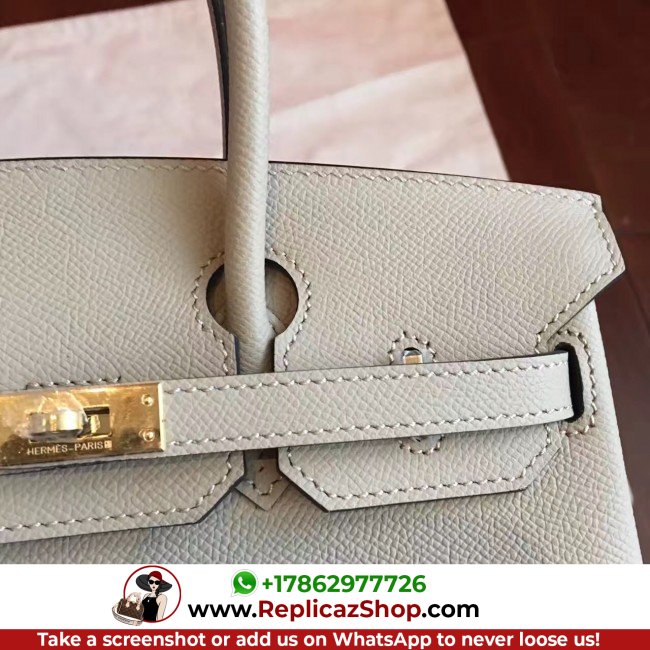 Hermes Grey Epsom Birkin 25cm Lushentic Grade Replica - Image 7