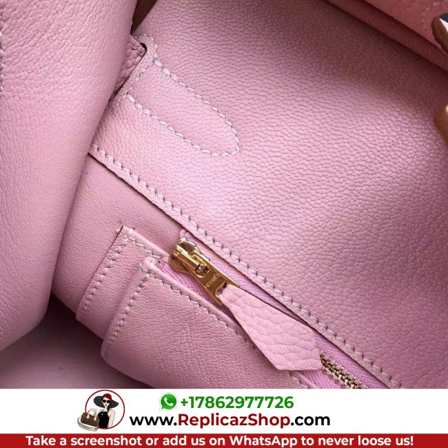 Hermes Pink Clemence Birkin 30cm Lushentic AAAAA Grade Replica - Image 3
