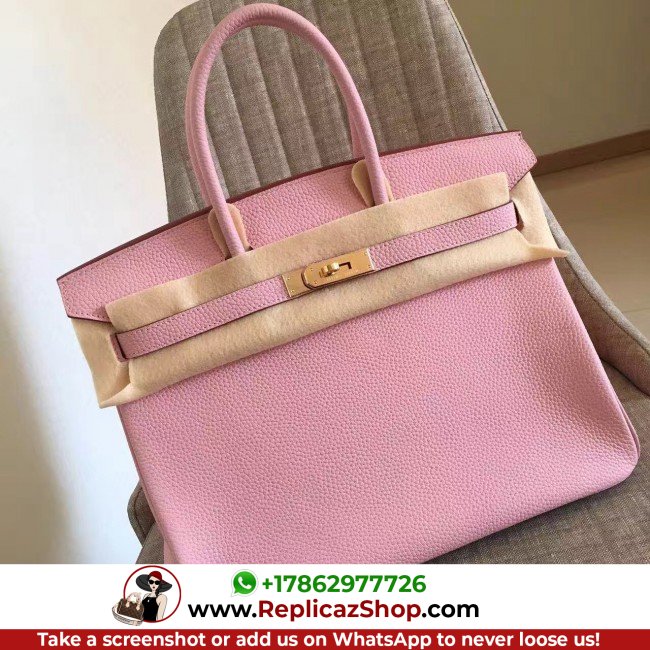 Hermes Pink Clemence Birkin 30cm Lushentic AAAAA Grade Replica