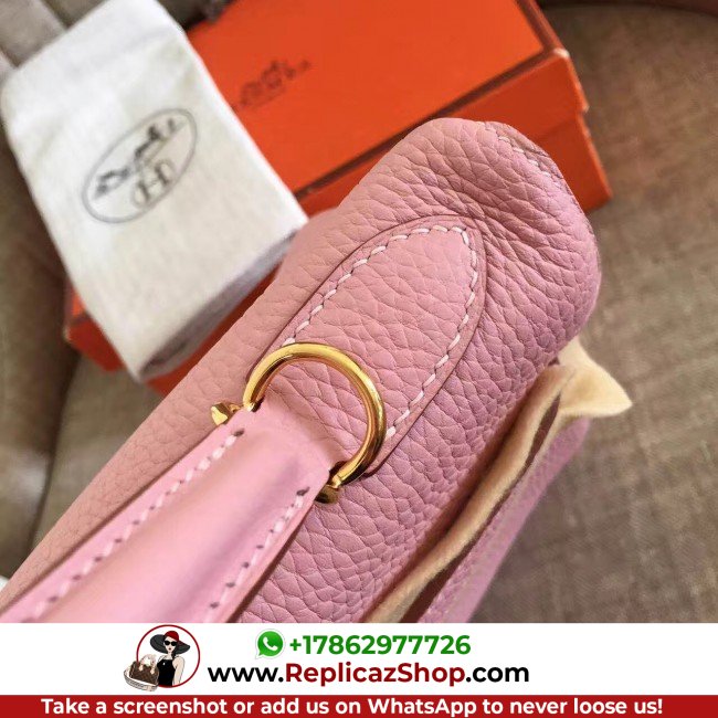Hermes Pink Clemence Kelly Retourne 28cm Lushentic AAAAA Grade Replica - Image 3