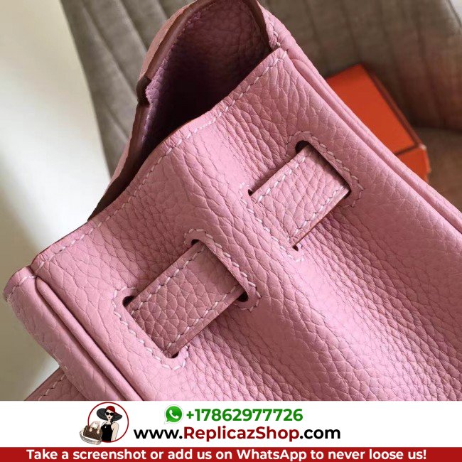 Hermes Pink Clemence Kelly Retourne 28cm Lushentic AAAAA Grade Replica - Image 8