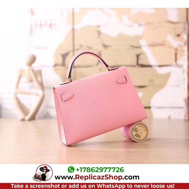 Hermes Pink Epsom Kelly Mini II 20cm Lushentic AAAAA Grade Replica - Image 3