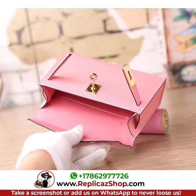 Hermes Pink Epsom Kelly Mini II 20cm Lushentic AAAAA Grade Replica - Image 4