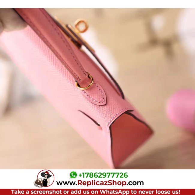 Hermes Pink Epsom Kelly Mini II 20cm Lushentic AAAAA Grade Replica - Image 5