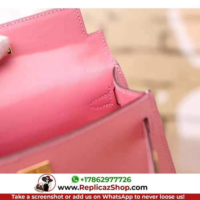 Hermes Pink Epsom Kelly Mini II 20cm Lushentic AAAAA Grade Replica - Image 6