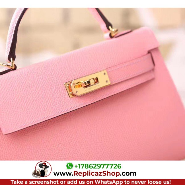 Hermes Pink Epsom Kelly Mini II 20cm Lushentic AAAAA Grade Replica - Image 7