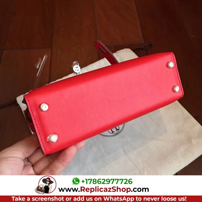Hermes Red Swift Kelly Mini II 20cm Lushentic AAAAA Grade Replica - Image 6