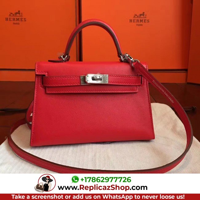 Hermes Red Swift Kelly Mini II 20cm Lushentic AAAAA Grade Replica