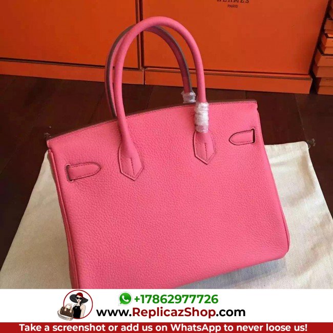 Hermes Rose Lipstick Clemence Birkin 25cm Lushentic Grade Replica - Image 2