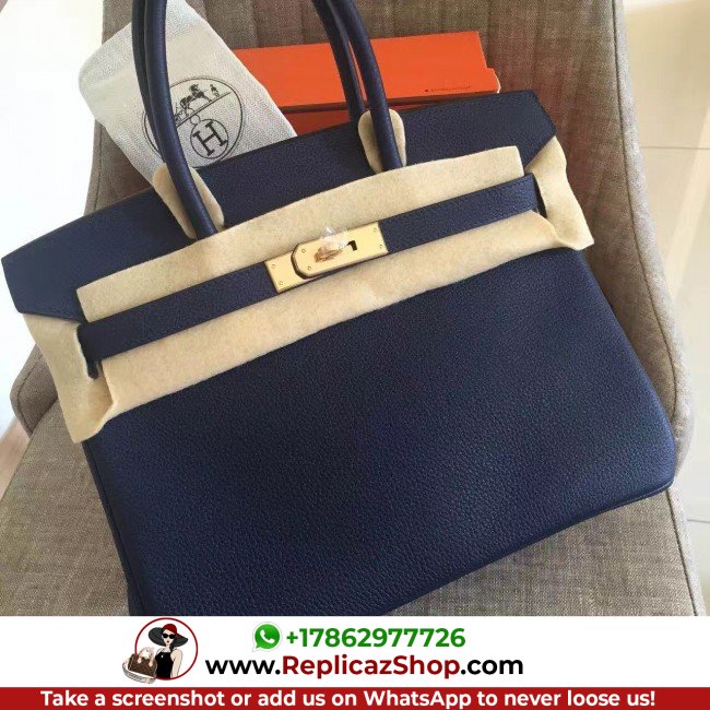 Hermes Sapphire Clemence Birkin 30cm Lushentic AAAAA Grade Replica