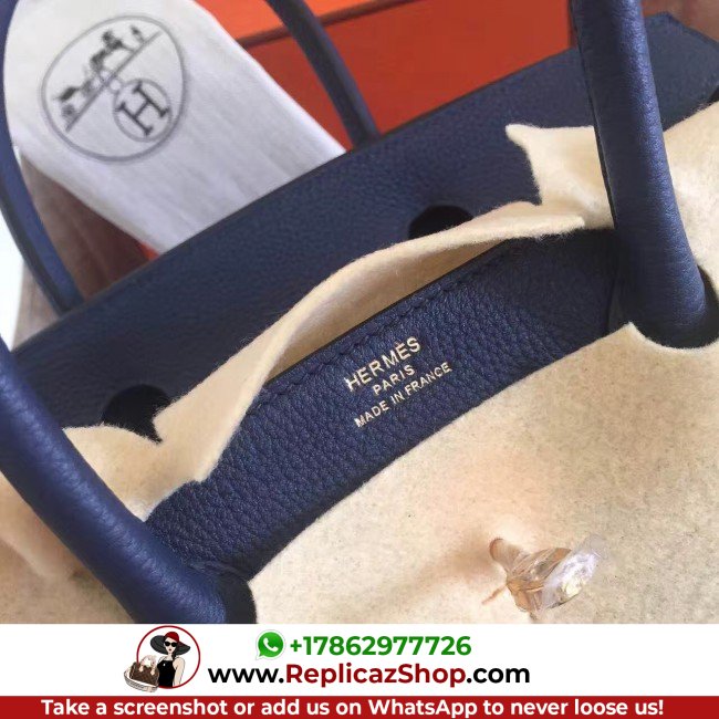 Hermes Sapphire Clemence Birkin 35cm Lushentic AAAAA Grade Replica - Image 5