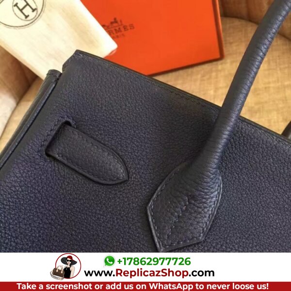 Hermes Sapphire Clemence Birkin 35cm Lushentic AAAAA Grade Replica - Image 6