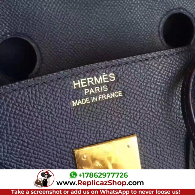 Hermes Sapphire Epsom Birkin 30cm Lushentic AAAAA Grade Replica - Image 5