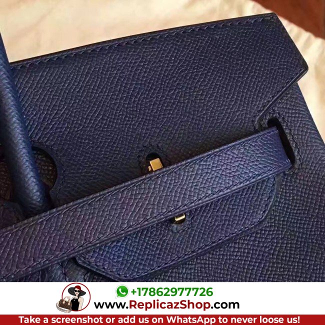 Hermes Sapphire Epsom Birkin 30cm Lushentic AAAAA Grade Replica - Image 7