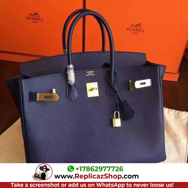 Hermes Sapphire Epsom Birkin 30cm Lushentic AAAAA Grade Replica - Image 8