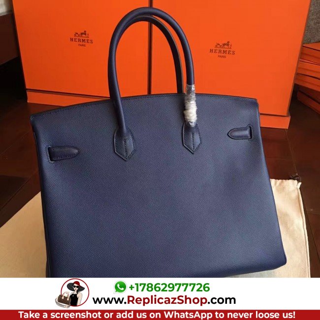 Hermes Sapphire Epsom Birkin 35cm Lushentic AAAAA Grade Replica - Image 7