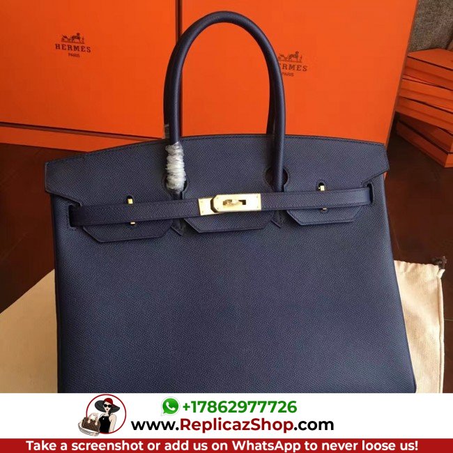 Hermes Sapphire Epsom Birkin 35cm Lushentic AAAAA Grade Replica