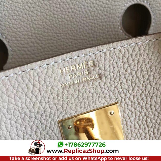 Hermes Beige Clemence Birkin 30cm Lushentic AAAAA Grade Replica - Image 3