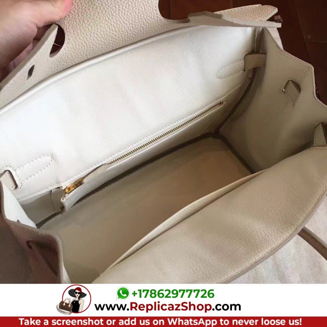 Hermes Beige Clemence Birkin 30cm Lushentic AAAAA Grade Replica - Image 5