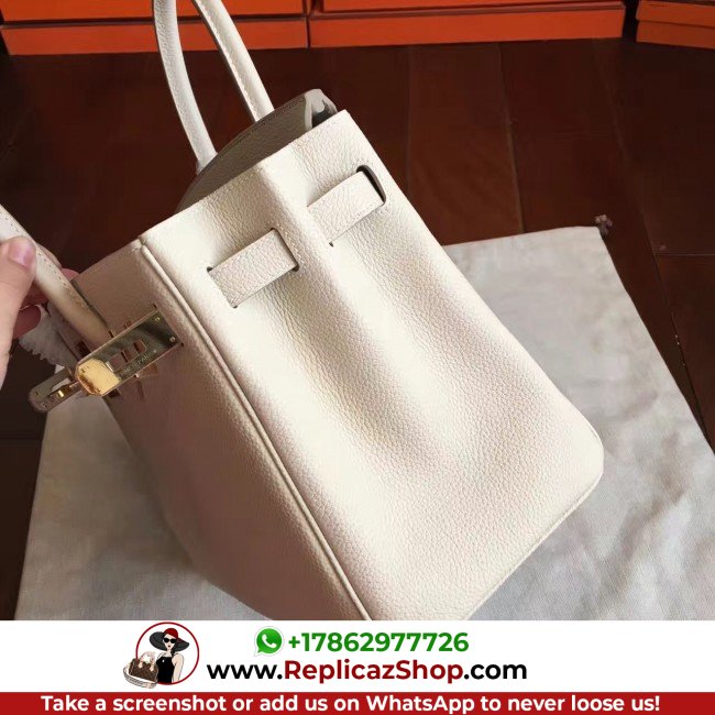 Hermes Beige Clemence Birkin 30cm Lushentic AAAAA Grade Replica - Image 6