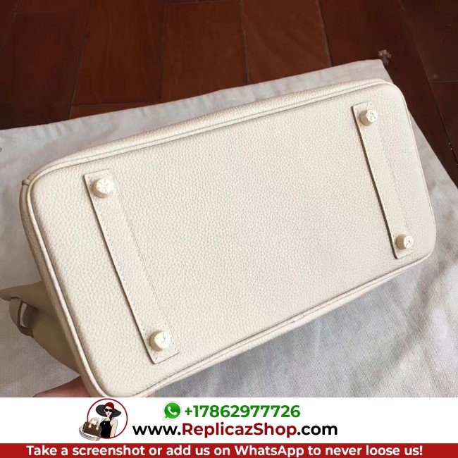 Hermes Beige Clemence Birkin 30cm Lushentic AAAAA Grade Replica - Image 7