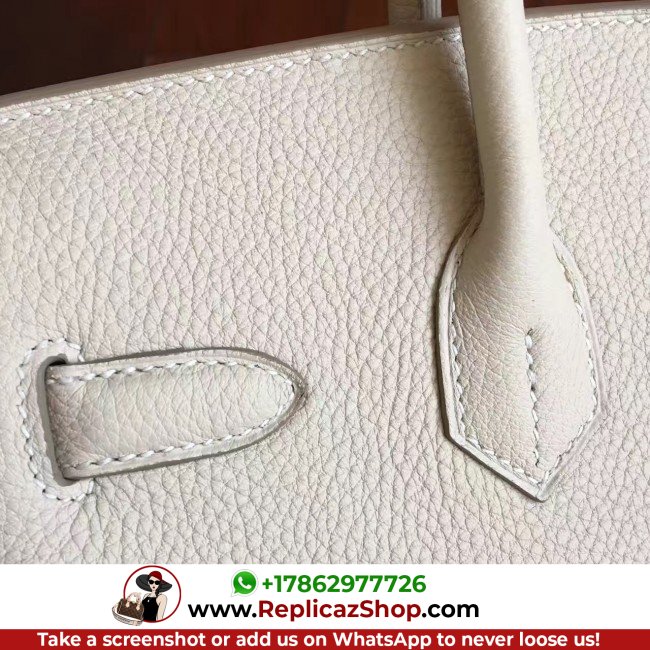 Hermes Beige Clemence Birkin 30cm Lushentic AAAAA Grade Replica - Image 9