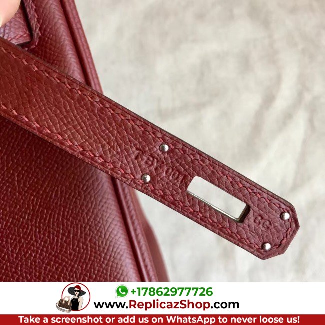 Hermes Bordeaux Epsom Birkin 35cm Lushentic AAAAA Grade Replica - Image 9