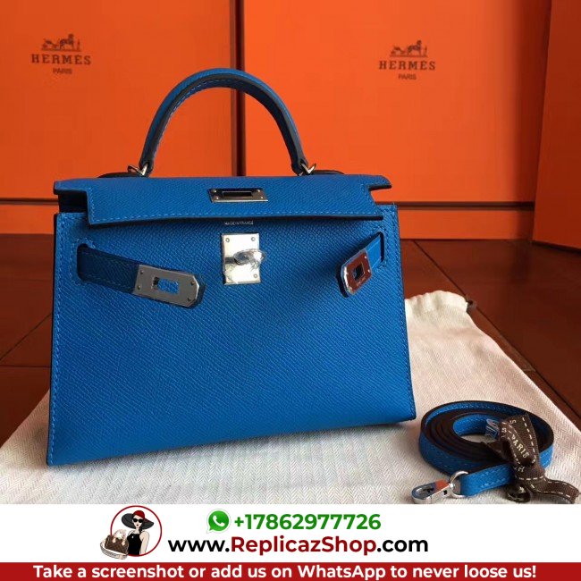Hermes Mykonos Epsom Kelly Mini II 20cm Lushentic AAAAA Grade Replica (Copy) - Image 4