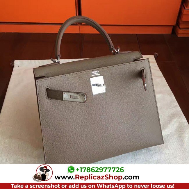 Hermes Etoupe Epsom Kelly 32cm Sellier Lushentic AAAAA Grade Replica - Image 4