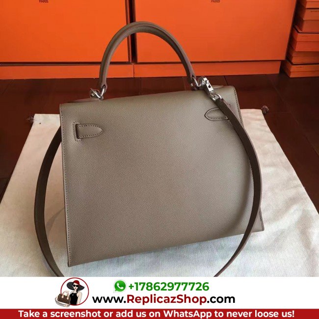 Hermes Etoupe Epsom Kelly 32cm Sellier Lushentic AAAAA Grade Replica - Image 5