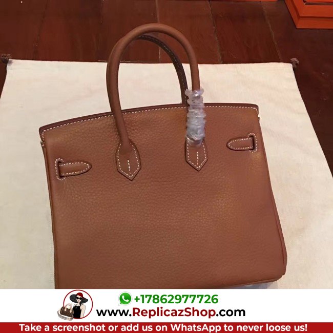 Hermes Brown Clemence Birkin 25cm Lushentic AAAAA Grade Replica - Image 6