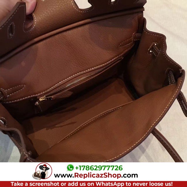 Hermes Brown Clemence Birkin 25cm Lushentic AAAAA Grade Replica - Image 7