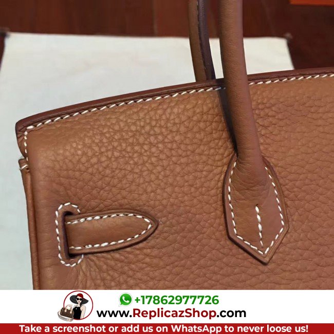 Hermes Brown Clemence Birkin 25cm Lushentic AAAAA Grade Replica - Image 8