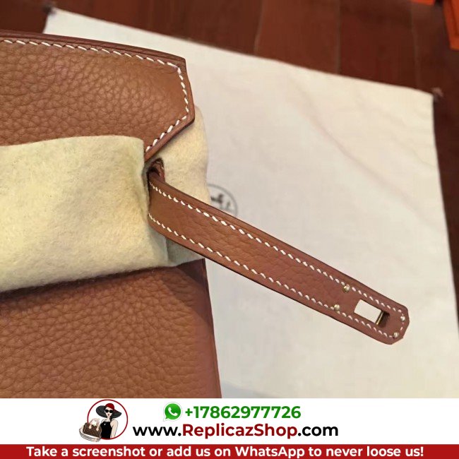 Hermes Brown Clemence Birkin 25cm Lushentic AAAAA Grade Replica - Image 9