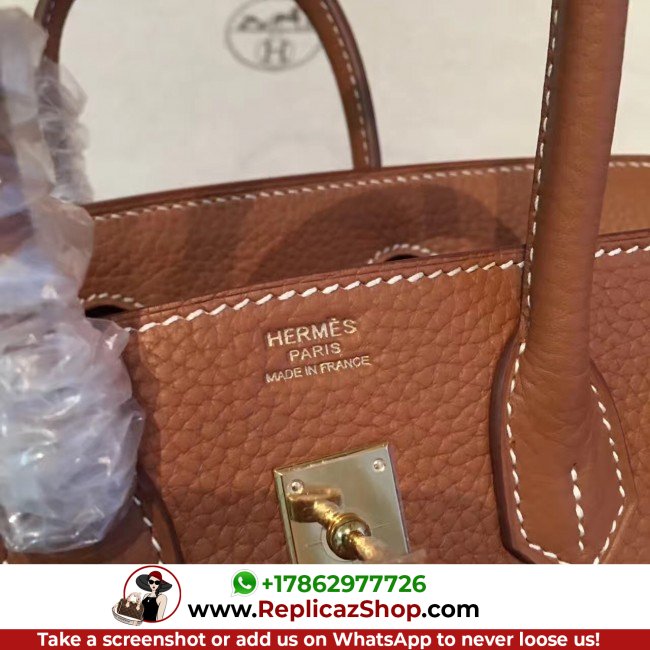 Hermes Brown Clemence Birkin 25cm Lushentic AAAAA Grade Replica - Image 10