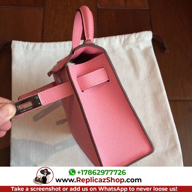 Hermes Rose Confetti Epsom Kelly Mini II 20cm Lushentic AAAAA Grade Replica - Image 3