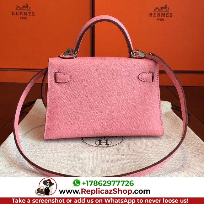 Hermes Rose Confetti Epsom Kelly Mini II 20cm Lushentic AAAAA Grade Replica - Image 5
