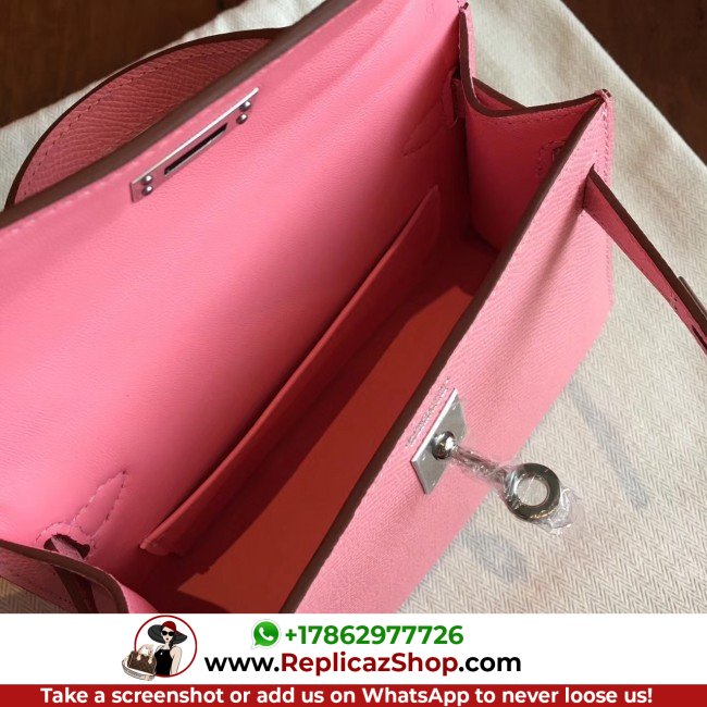 Hermes Rose Confetti Epsom Kelly Mini II 20cm Lushentic AAAAA Grade Replica - Image 8