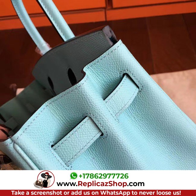 Hermes Blue Atoll Epsom Birkin 35cm Lushentic AAAAA Grade Replica - Image 5